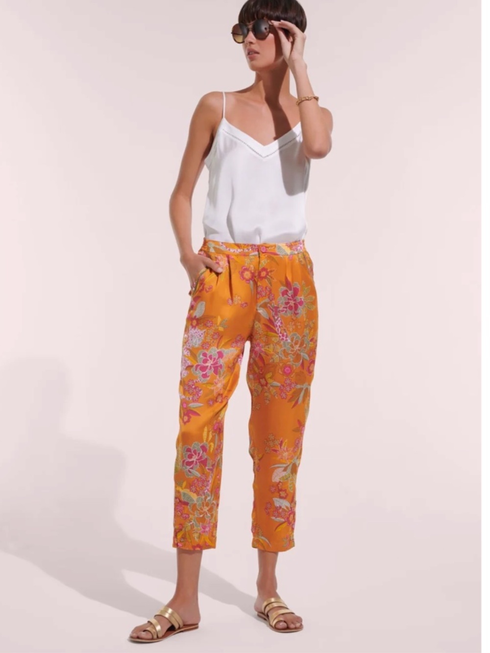 POUPETTE ST BARTH RESORT WEAR SILK PANTS  NEW WITH TAGS